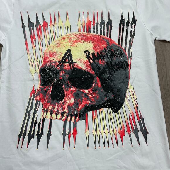 Rest In Paradise Skull Legends Tee T Shirt White Size Medium M B4 - Picture 2 of 4